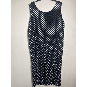 Vtg Polka Dot Black &‎ White Adrian Jordan Dress Size 24 Made In USA Rockabilly